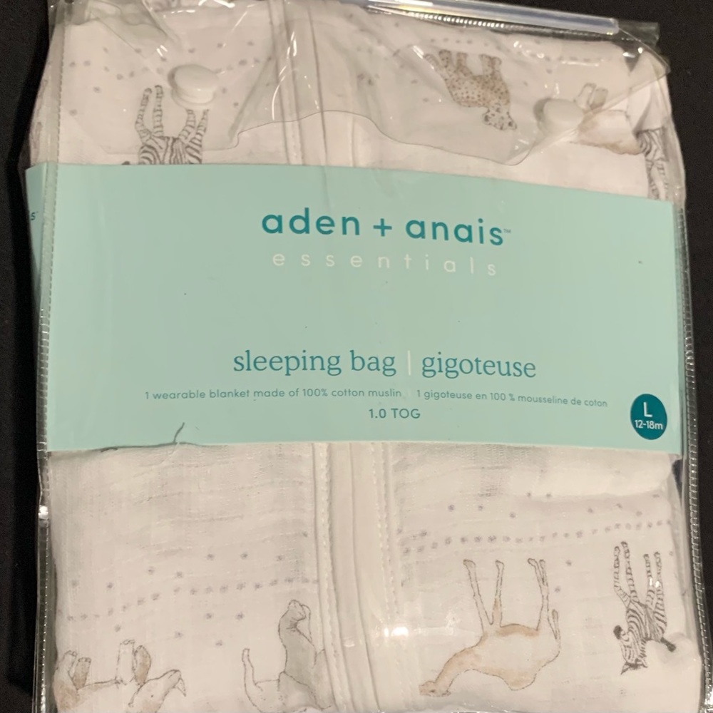 aden + anais  Baby Sleeping Bag, 100% Cotton Muslin, Wearable Swaddle Blanket